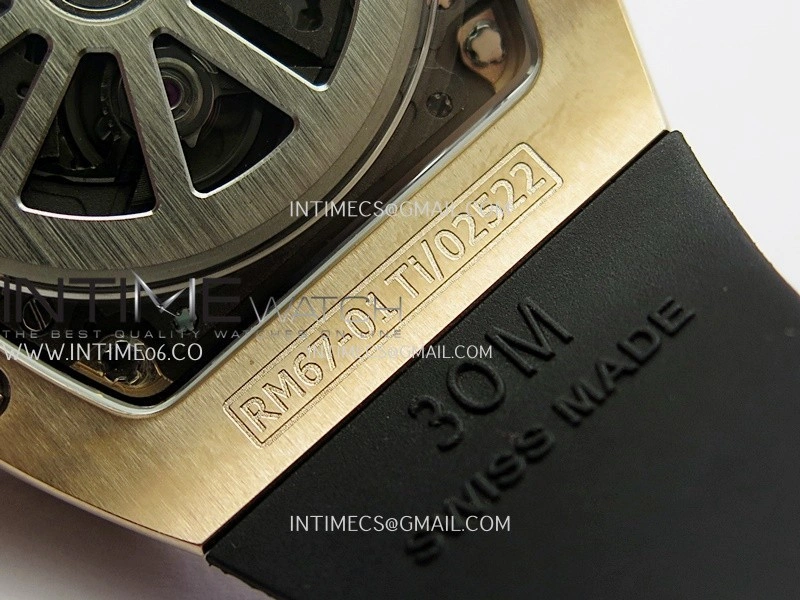 RM67-01 RG 1:1 Best Edition Skeleton Dial On Black Rubber Strap CRMA7 Clone