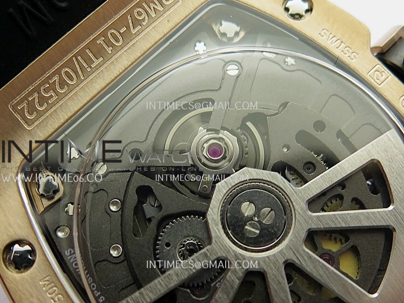 RM67-01 RG 1:1 Best Edition Skeleton Dial On Black Rubber Strap CRMA7 Clone
