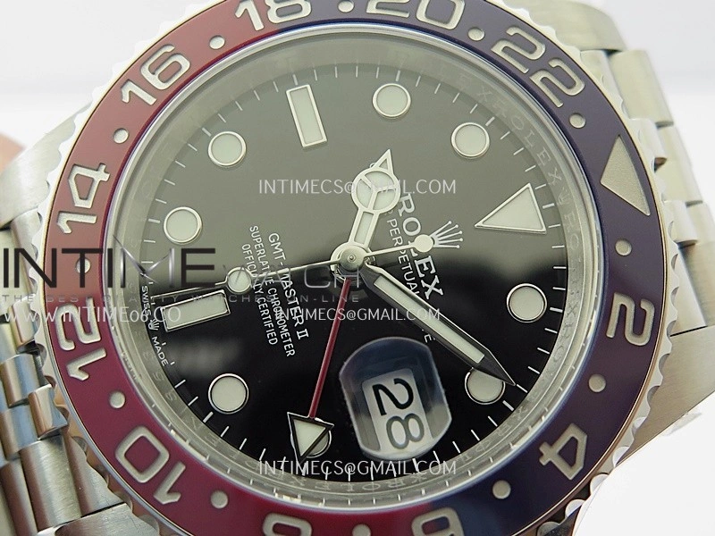 GMT-Master II 126710 BLRO Blue Red Ceramic ARF 1:1 Best Edition Black Dial On Jubilee Bracelet DD3285 CHS