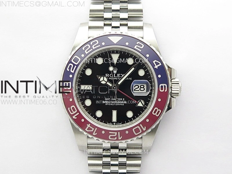 GMT-Master II V2 126710 BLRO Blue Red Ceramic AR+F 1:1 Best Edition Black Dial on Jubilee Bracelet DD3285 CHS