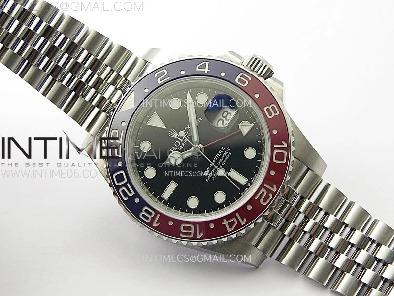 GMT-Master II V2 126710 BLRO Blue Red Ceramic AR+F 1:1 Best Edition Black Dial on Jubilee Bracelet DD3285 CHS