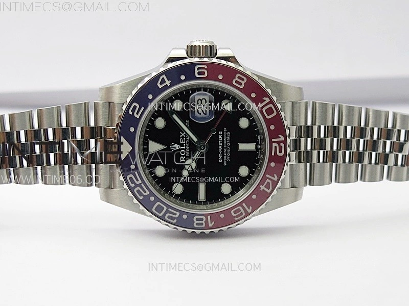 GMT-Master II V2 126710 BLRO Blue Red Ceramic AR+F 1:1 Best Edition Black Dial on Jubilee Bracelet DD3285 CHS