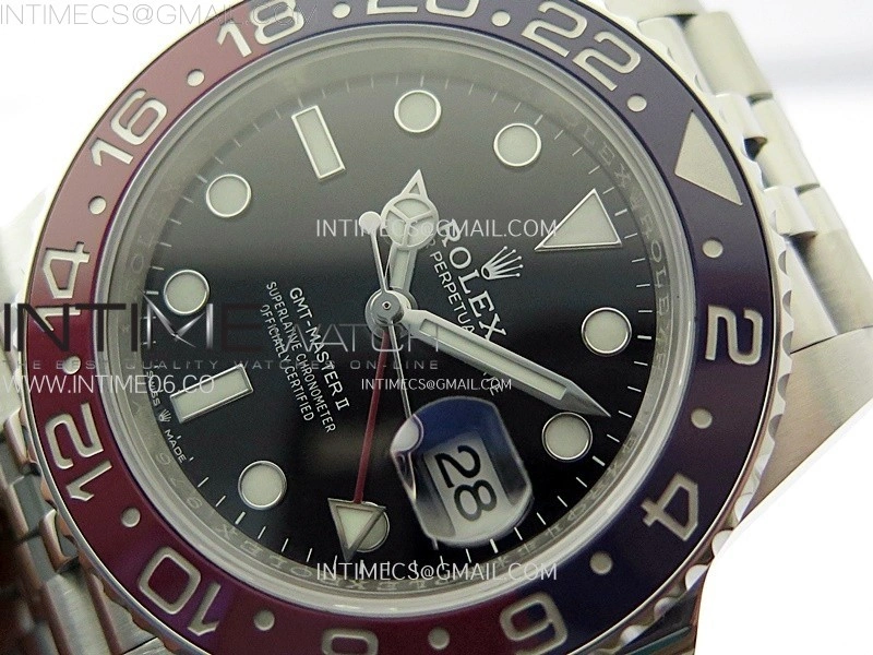 GMT-Master II V2 126710 BLRO Blue Red Ceramic AR+F 1:1 Best Edition Black Dial on Jubilee Bracelet DD3285 CHS