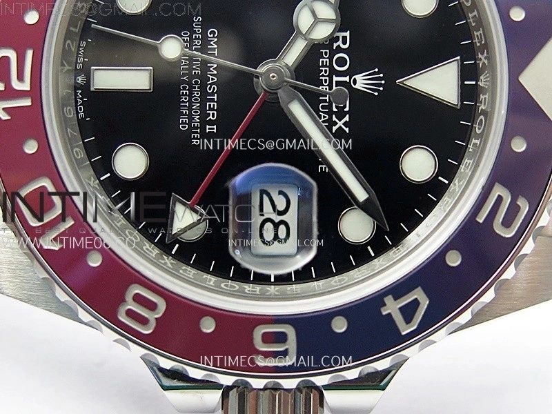 GMT-Master II V2 126710 BLRO Blue Red Ceramic AR+F 1:1 Best Edition Black Dial on Jubilee Bracelet DD3285 CHS
