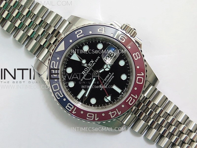 GMT-Master II V2 126710 BLRO Blue Red Ceramic AR+F 1:1 Best Edition Black Dial on Jubilee Bracelet DD3285 CHS