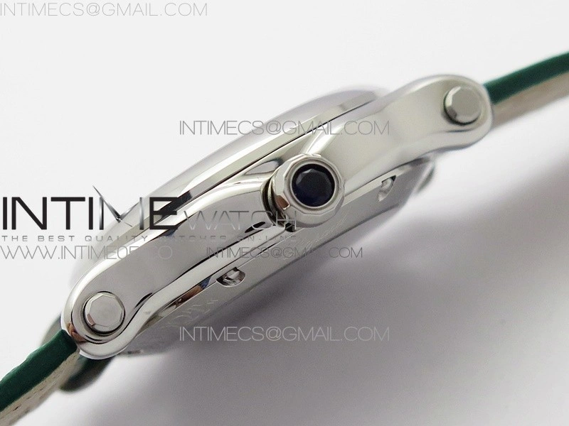 HAPPY SPORT AUTOMATIC SS 36MM YYF 1:1 BEST EDITION WHITE DIAL ON GREEN LEATHER STRAP A2892