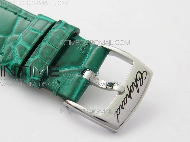 HAPPY SPORT AUTOMATIC SS 36MM YYF 1:1 BEST EDITION WHITE DIAL ON GREEN LEATHER STRAP A2892