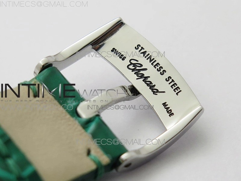 HAPPY SPORT AUTOMATIC SS 36MM YYF 1:1 BEST EDITION WHITE DIAL ON GREEN LEATHER STRAP A2892