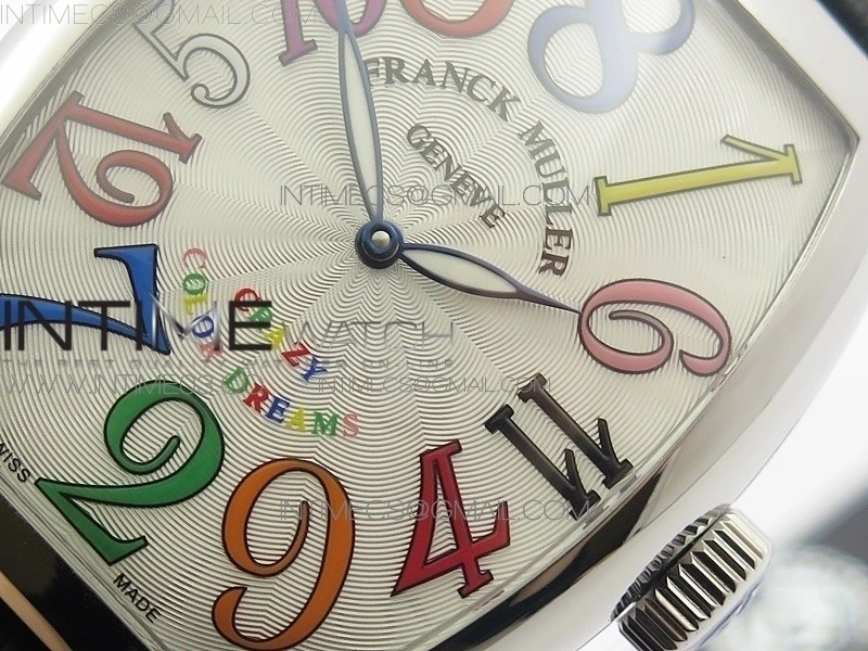Crazy Hours Real Jumping Hour SS ABF White Dial Colorful Markers on Black Leather Strap A23J