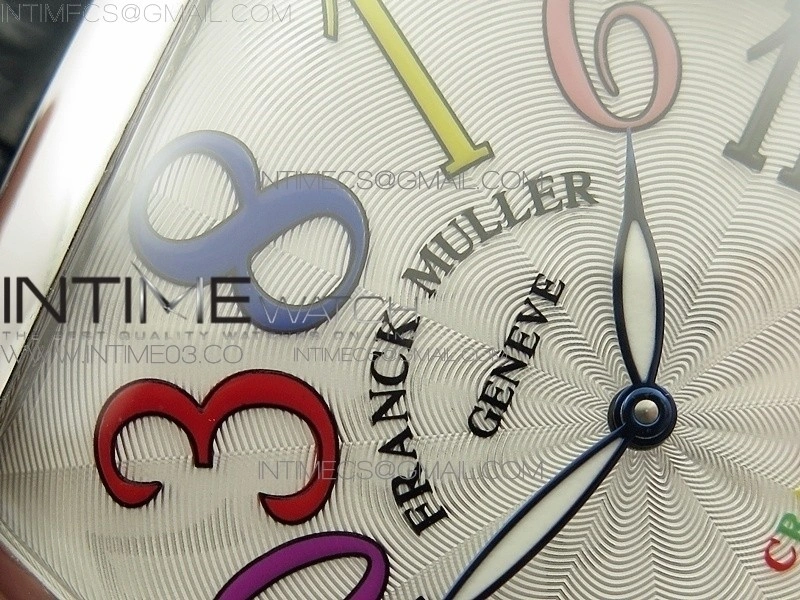 Crazy Hours Real Jumping Hour SS ABF White Dial Colorful Markers on Black Leather Strap A23J