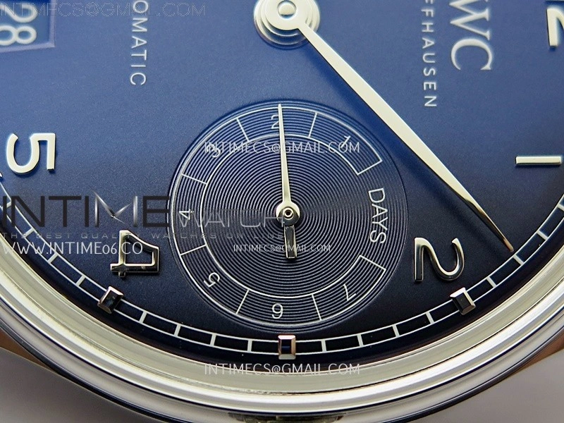 Portuguese Real PR IW501704 SS APSF 1:1 Best Edition Blue Dial On Black Leather Strap A52010