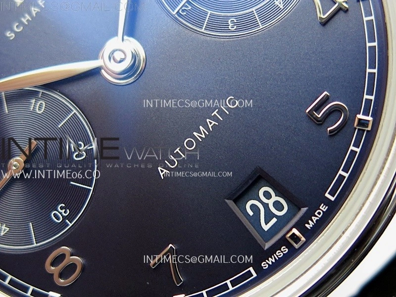 Portuguese Real PR IW501704 SS APSF 1:1 Best Edition Blue Dial On Black Leather Strap A52010