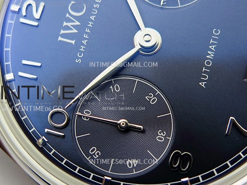 Portuguese Real PR IW501704 SS APSF 1:1 Best Edition Blue Dial On Black Leather Strap A52010