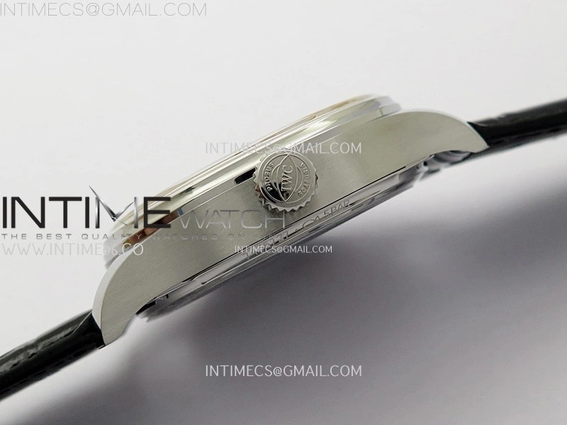 Portuguese Real PR IW501704 SS APSF 1:1 Best Edition Blue Dial On Black Leather Strap A52010