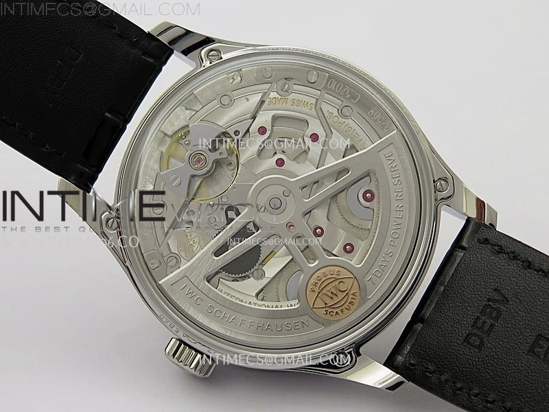 Portuguese Real PR IW501704 SS APSF 1:1 Best Edition Blue Dial On Black Leather Strap A52010