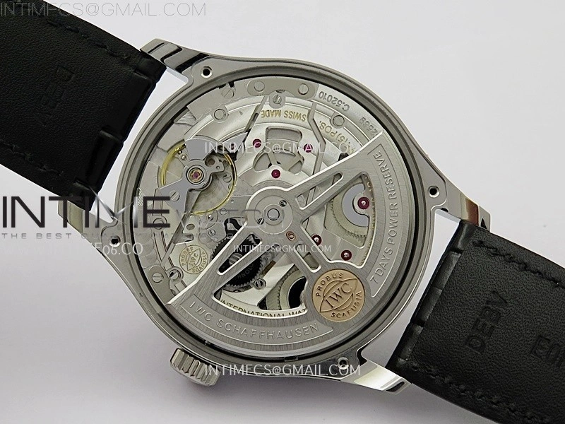 Portuguese Real PR IW501704 SS APSF 1:1 Best Edition Blue Dial On Black Leather Strap A52010
