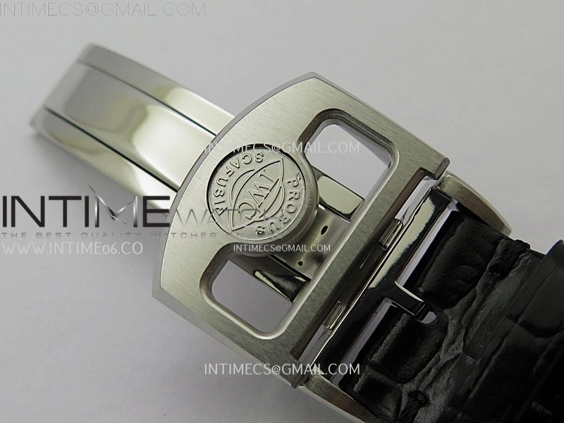 Portuguese Real PR IW501705 SS APSF 1:1 Best Edition Gold Dial On Black Leather Strap A52010