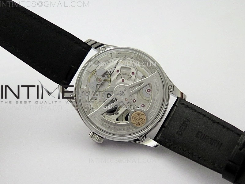 Portuguese Real PR IW501705 SS APSF 1:1 Best Edition Gold Dial On Black Leather Strap A52010