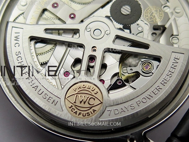 Portuguese Real PR IW501705 SS APSF 1:1 Best Edition Gold Dial On Black Leather Strap A52010
