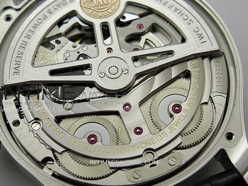 Portuguese Real PR IW501705 SS APSF 1:1 Best Edition Gold Dial On Black Leather Strap A52010