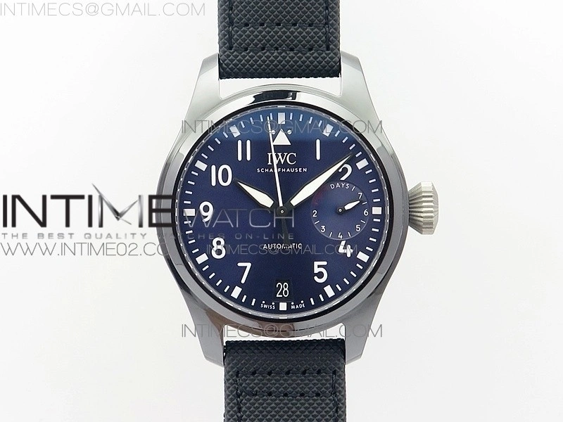 Big Pilot Real PR IW502003 Real Ceramic AZF 1:1 Best Edition on Black Calfskin Strap A51111
