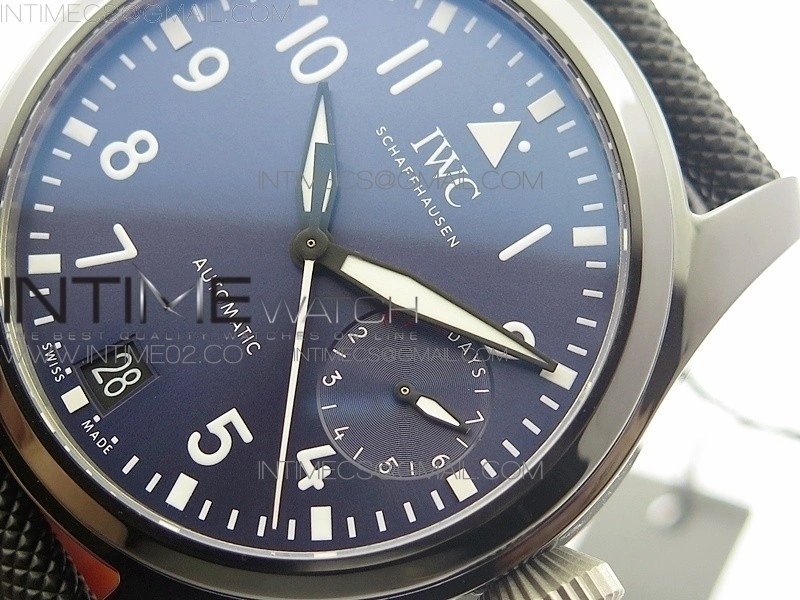 Big Pilot Real PR IW502003 Real Ceramic AZF 1:1 Best Edition on Black Calfskin Strap A51111