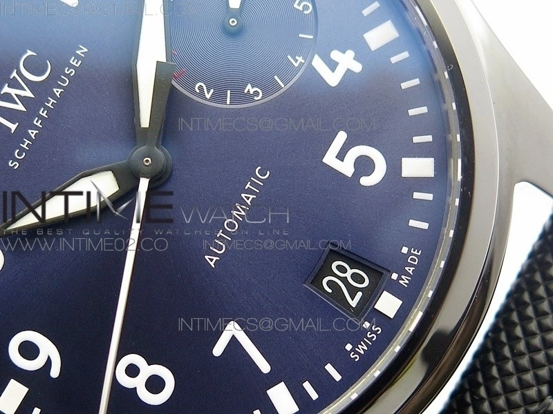 Big Pilot Real PR IW502003 Real Ceramic AZF 1:1 Best Edition on Black Calfskin Strap A51111