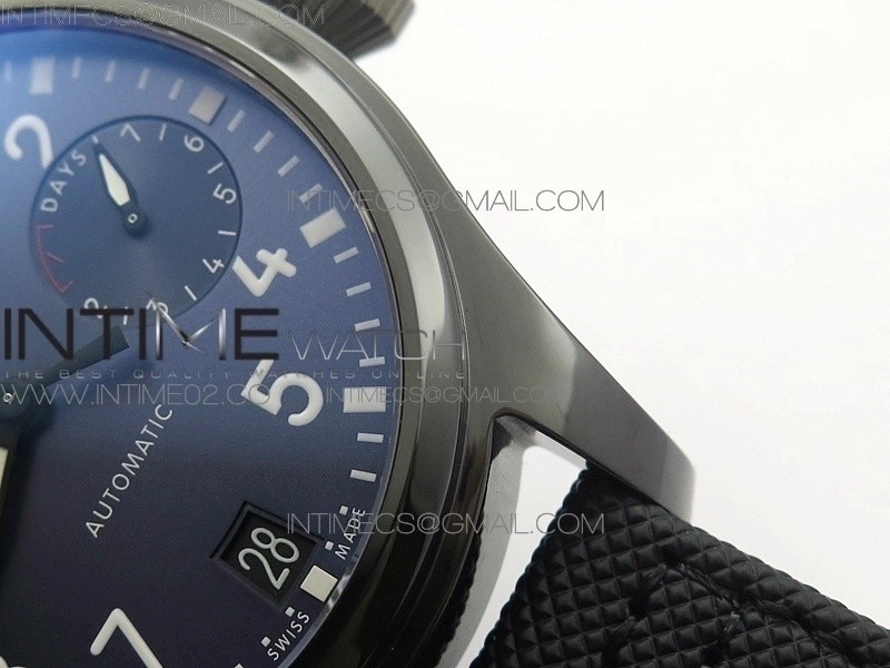 Big Pilot Real PR IW502003 Real Ceramic AZF 1:1 Best Edition on Black Calfskin Strap A51111