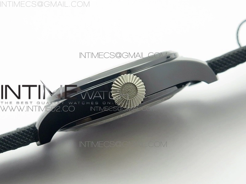 Big Pilot Real PR IW502003 Real Ceramic AZF 1:1 Best Edition on Black Calfskin Strap A51111