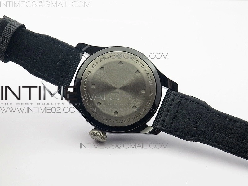 Big Pilot Real PR IW502003 Real Ceramic AZF 1:1 Best Edition on Black Calfskin Strap A51111