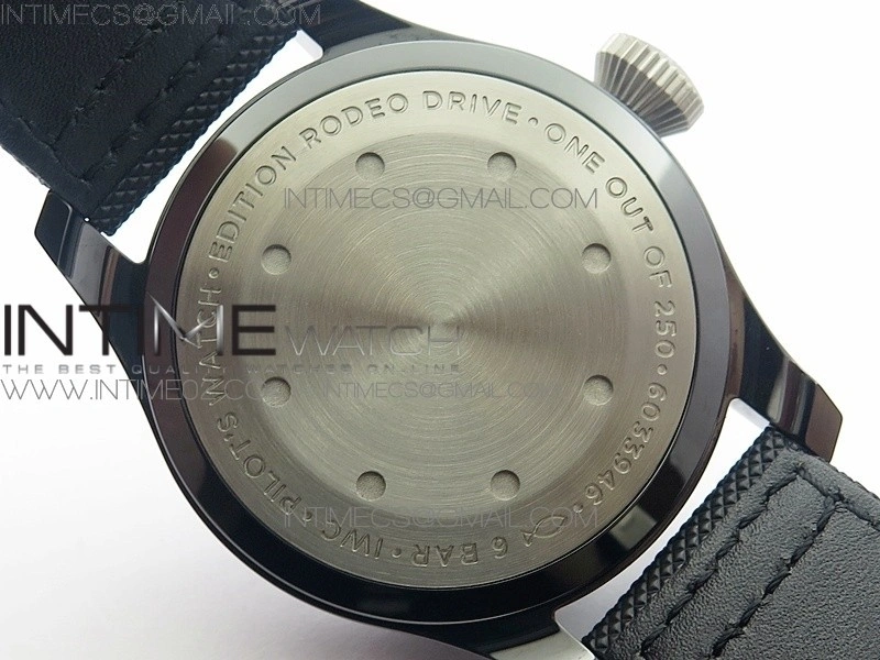 Big Pilot Real PR IW502003 Real Ceramic AZF 1:1 Best Edition on Black Calfskin Strap A51111