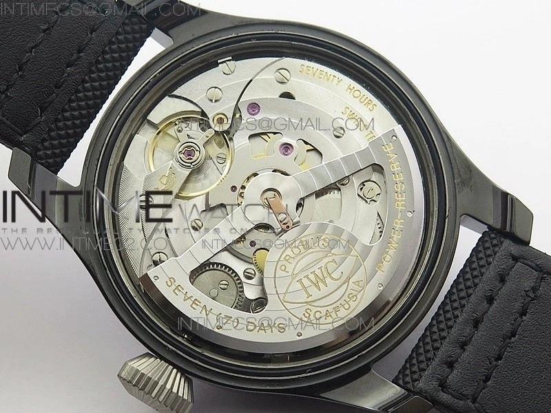 Big Pilot Real PR IW502003 Real Ceramic AZF 1:1 Best Edition on Black Calfskin Strap A51111