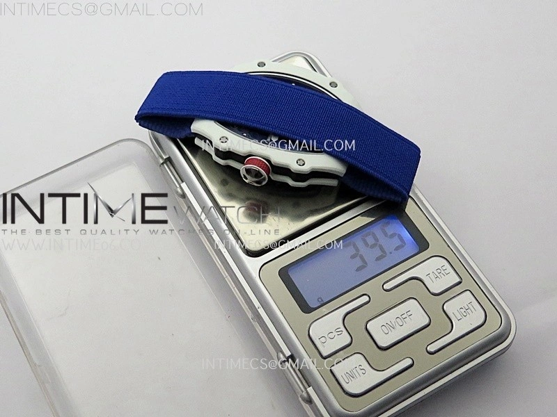 RM67-02 Black Inner Bezel Real White Ceramic 1:1 Best Edition Skeleton Dial On Blue Nylon strap CRMA7 Clone