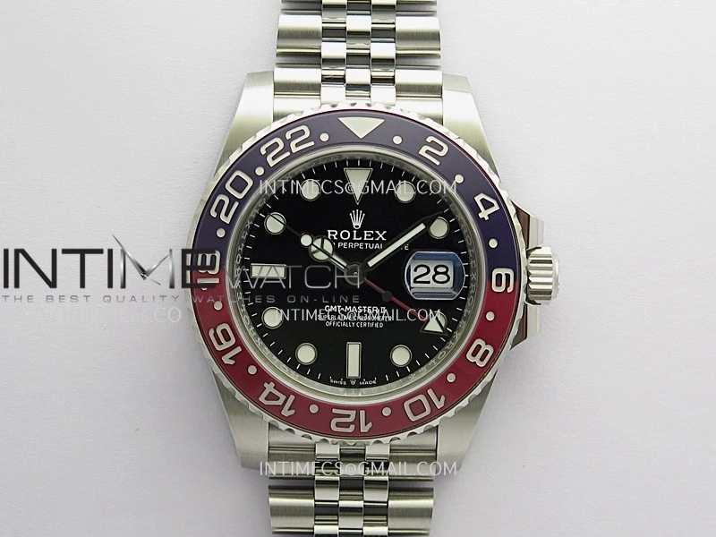 GMT-Master II 126710 BLRO Blue Red 904L SS Clean Plus 1:1 Best Edition Black Dial On Jubilee Bracelet DD3285 CHS