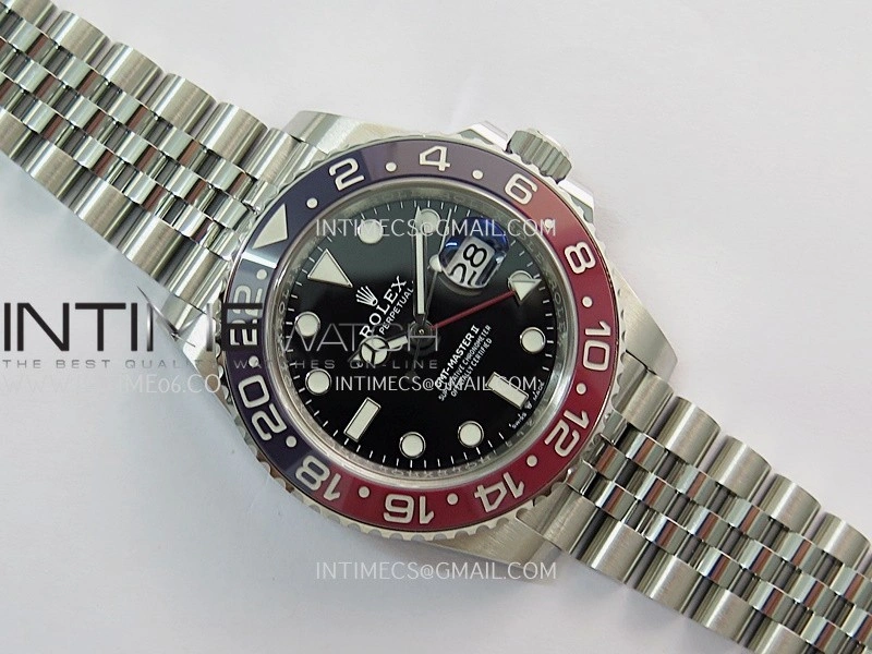 GMT-Master II 126710 BLRO Blue Red 904L SS Clean Plus 1:1 Best Edition Black Dial On Jubilee Bracelet DD3285 CHS