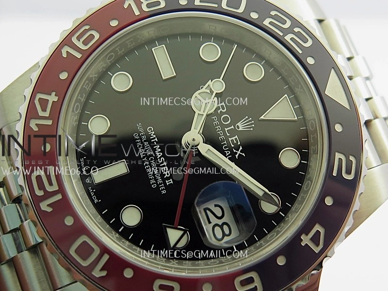 GMT-Master II 126710 BLRO Blue Red 904L SS Clean Plus 1:1 Best Edition Black Dial On Jubilee Bracelet DD3285 CHS