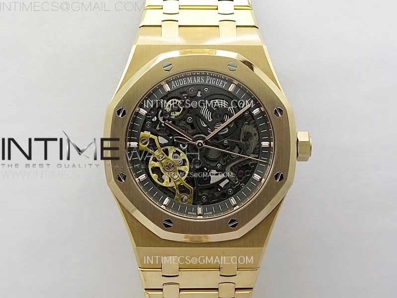 Royal Oak 41mm 15407 RG ZF 1:1 Best Edition Skeleton Dial on RG Bracelet A3132