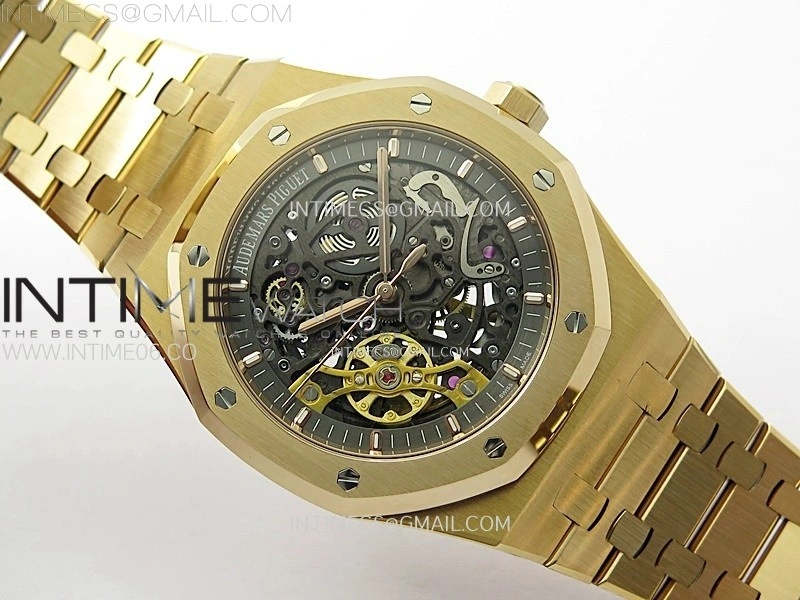 Royal Oak 41mm 15407 RG ZF 1:1 Best Edition Skeleton Dial on RG Bracelet A3132