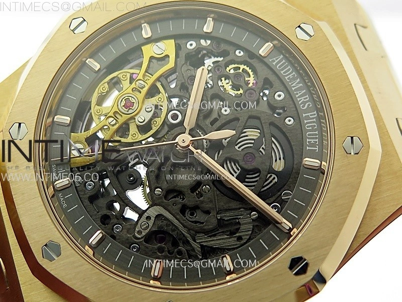 Royal Oak 41mm 15407 RG ZF 1:1 Best Edition Skeleton Dial on RG Bracelet A3132