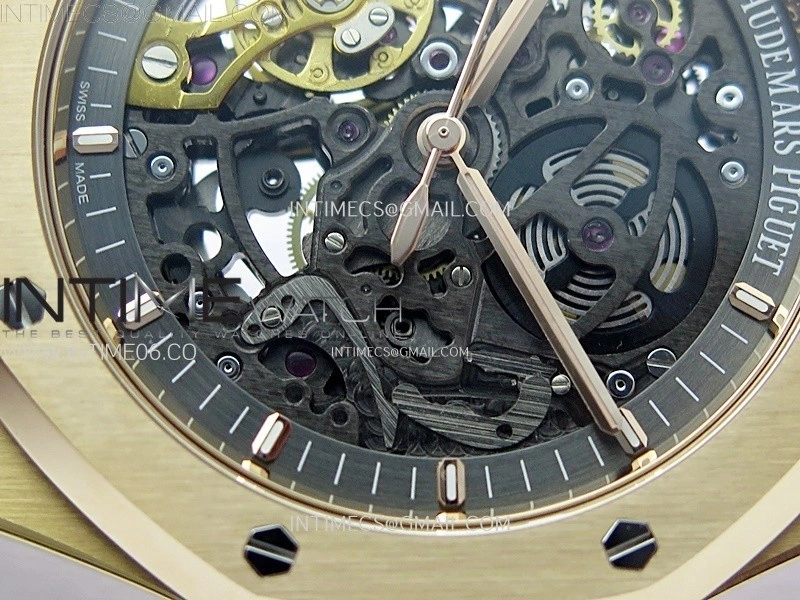 Royal Oak 41mm 15407 RG ZF 1:1 Best Edition Skeleton Dial on RG Bracelet A3132