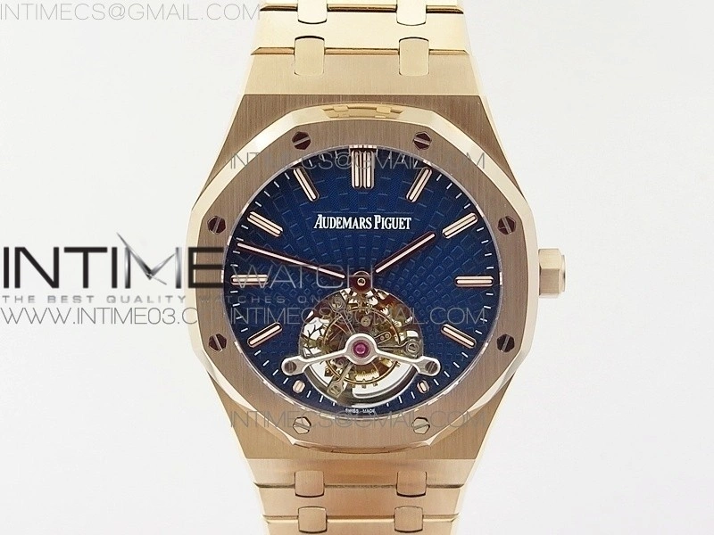 Royal Oak 41mm Tourbillon RG BBS Best Edition Blue Dial on SS Bracelet