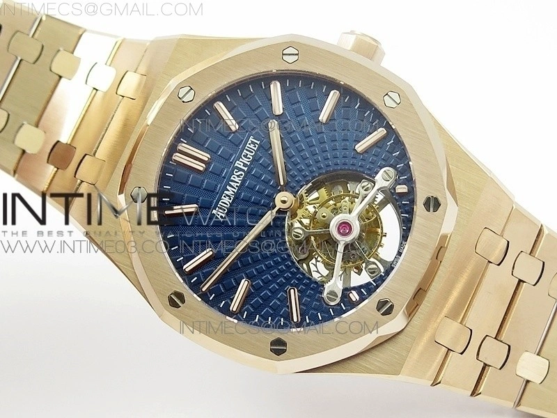 Royal Oak 41mm Tourbillon RG BBS Best Edition Blue Dial on SS Bracelet