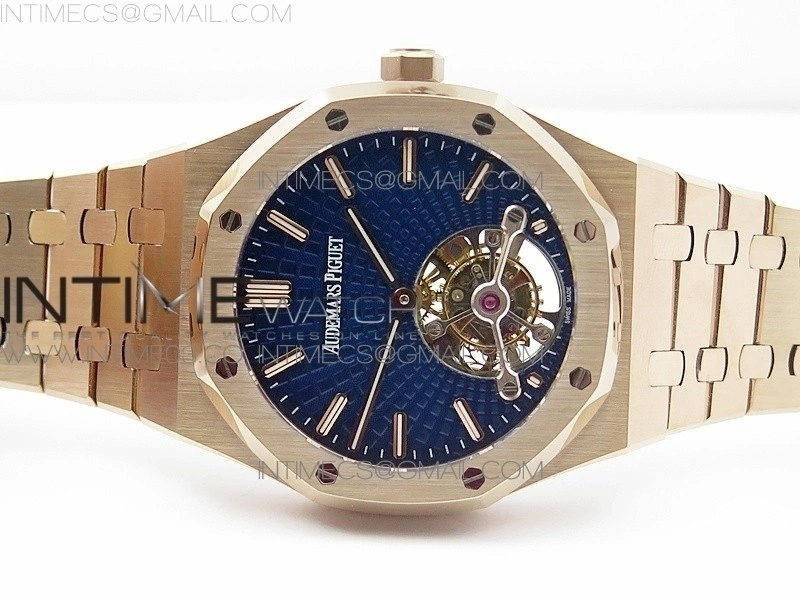 Royal Oak 41mm Tourbillon RG BBS Best Edition Blue Dial on SS Bracelet