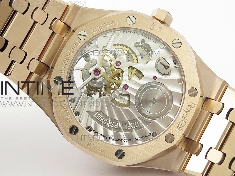 Royal Oak 41mm Tourbillon RG BBS Best Edition Blue Dial on SS Bracelet