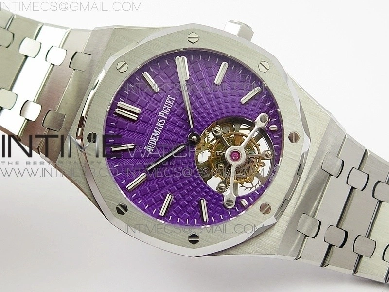 Royal Oak 41mm Tourbillon SS BBS Best Edition Purple Dial on SS Bracelet
