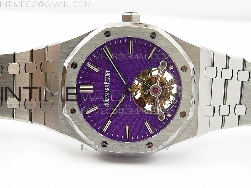 Royal Oak 41mm Tourbillon SS BBS Best Edition Purple Dial on SS Bracelet