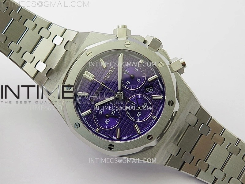 Royal Oak Chrono 26331ST SS IPF 1:1 Best Edition Purple Dial on SS Bracelet A7750
