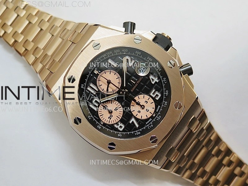 Royal Oak Offshore 42mm RG TKF Best Edition Black Dial on RG Bracelet A7750