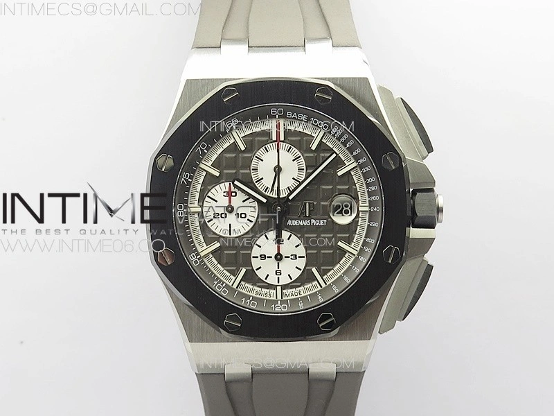 Royal Oak Offshore 44mm SS APSF 1:1 Best Edition Gray Dial on Grey Rubber Strap