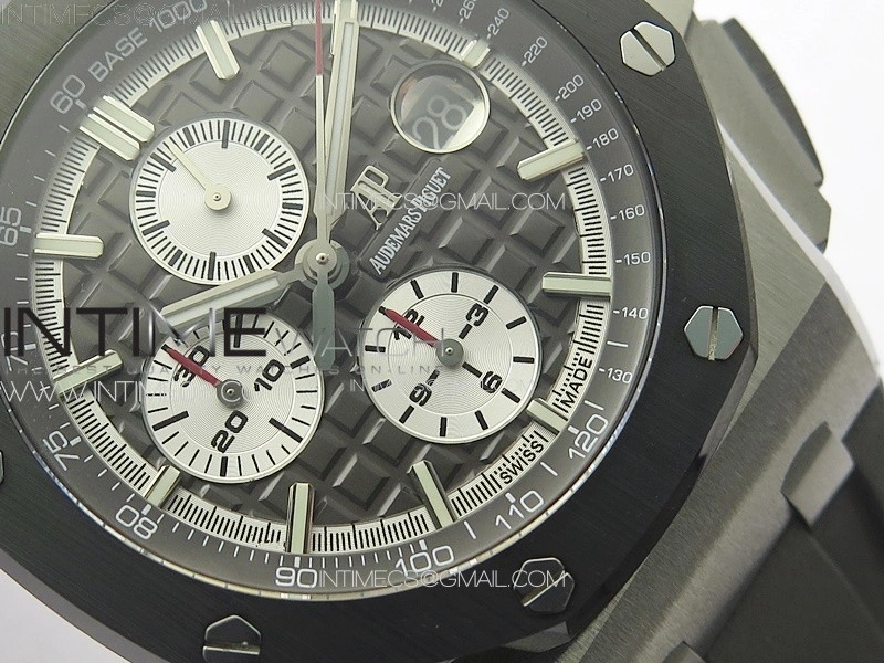 Royal Oak Offshore 44mm SS APSF 1:1 Best Edition Gray Dial on Grey Rubber Strap